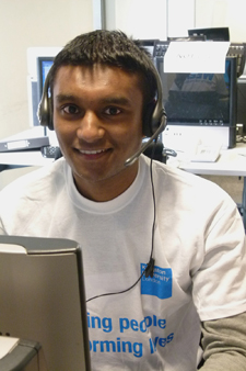 Kingston University hotline operator Abu Hassan credits Clearing with giving him the chance to pursue his studies in biomedical science.